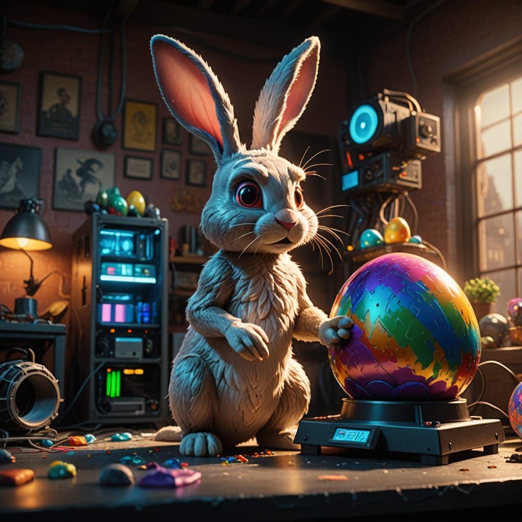 Easter Bunny Crafts Breathtaking Easter Egg in Cyberpunk-Ins...
