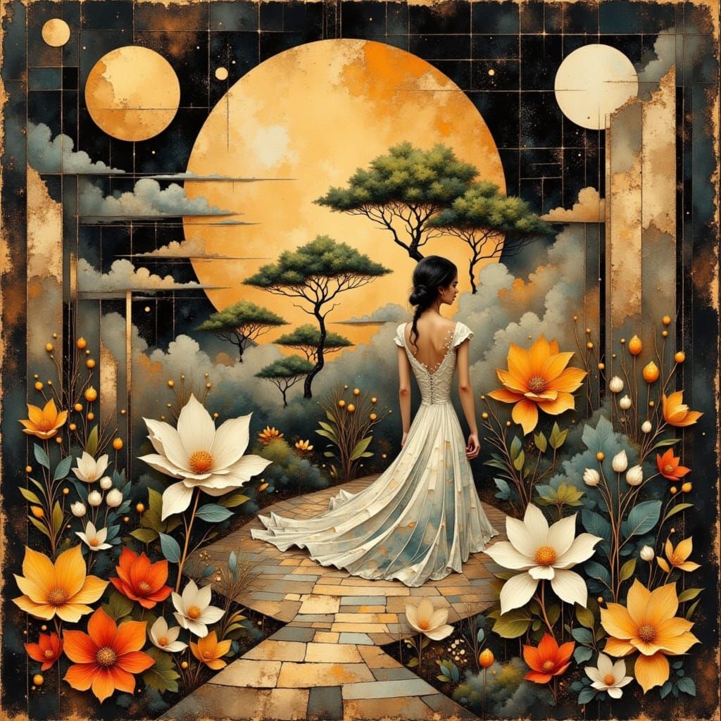 Surreal Oriental Puppet Doll in Abstract Romanticism Style