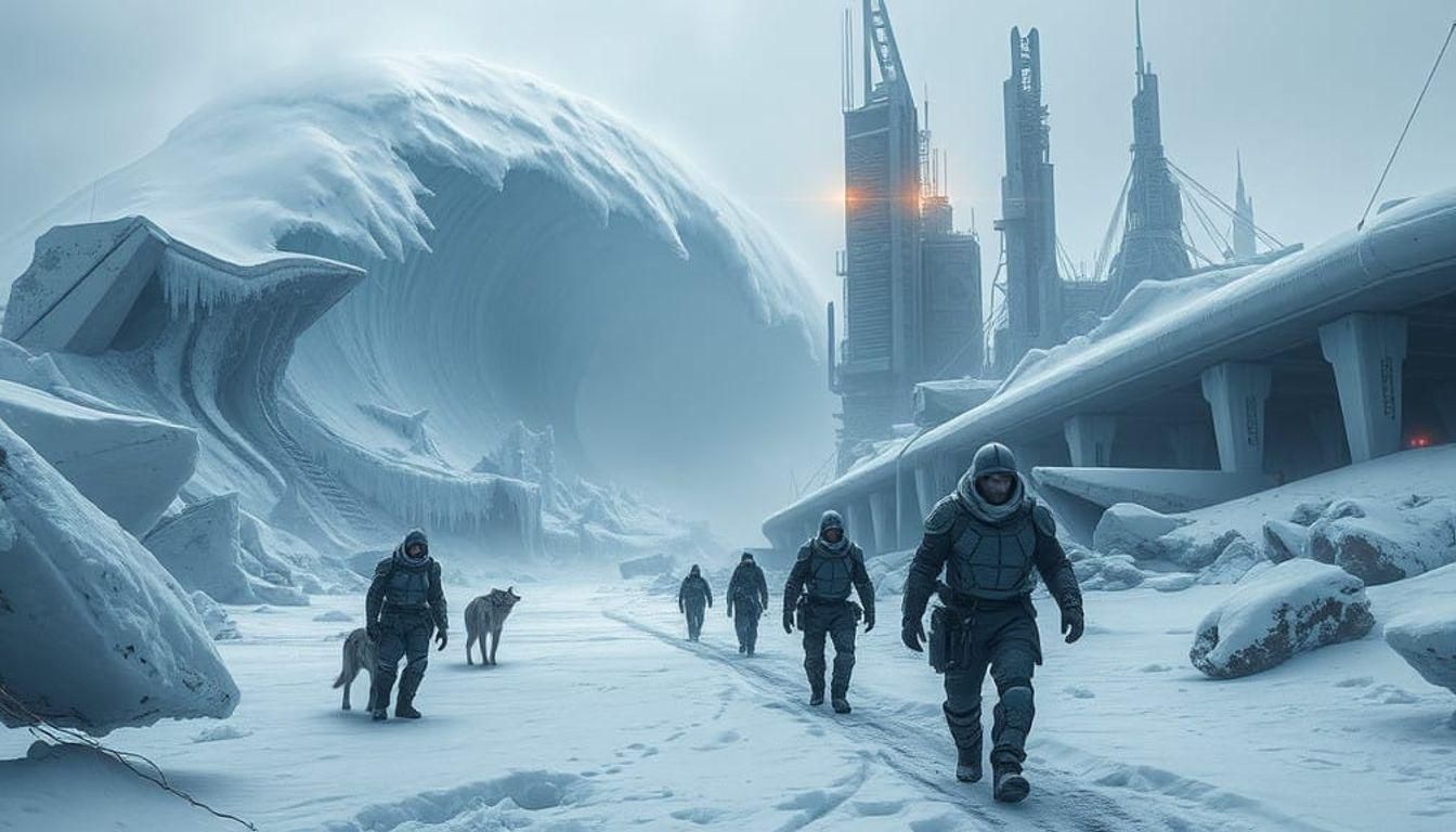 Frozen Apocalypse: Futuristic City Under Siege