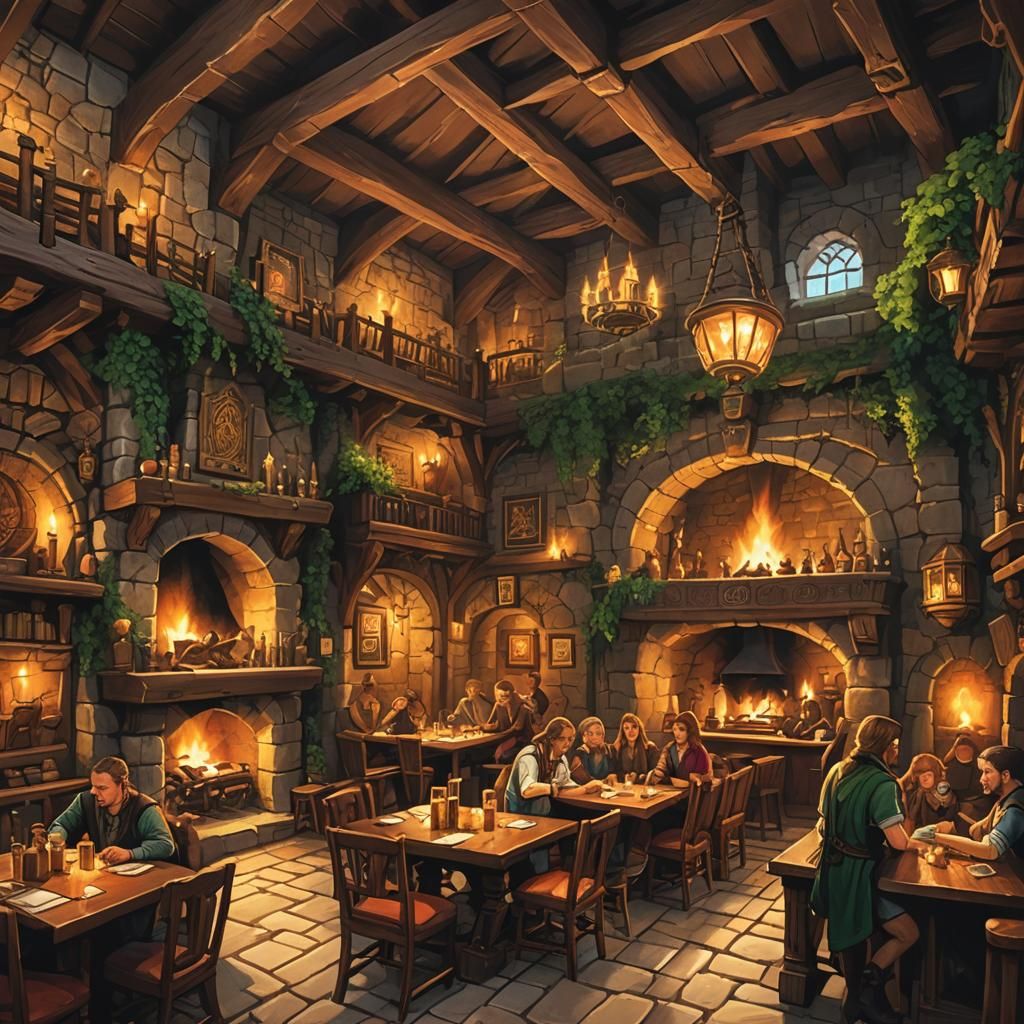 Cozy DND Tavern with Mystical Flair