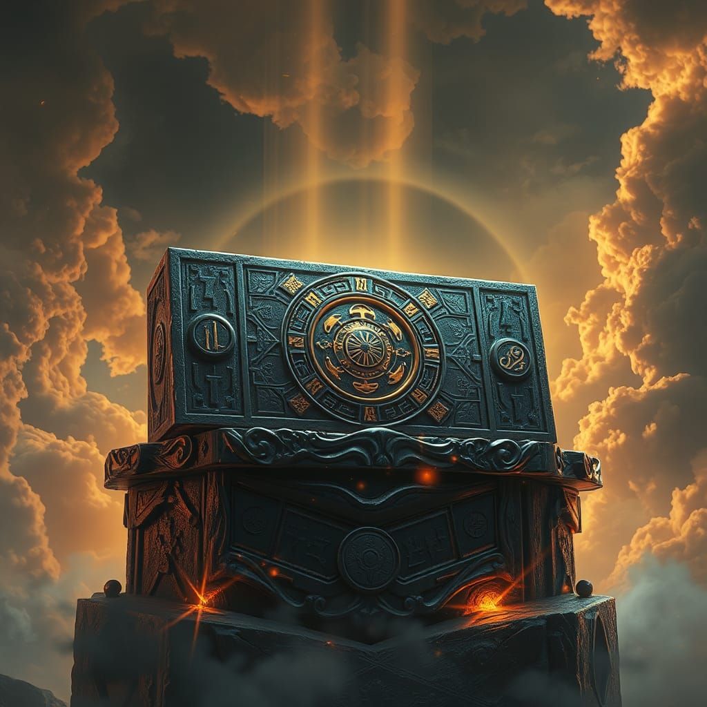 Mystical Relic Adorned with Glowing Runes