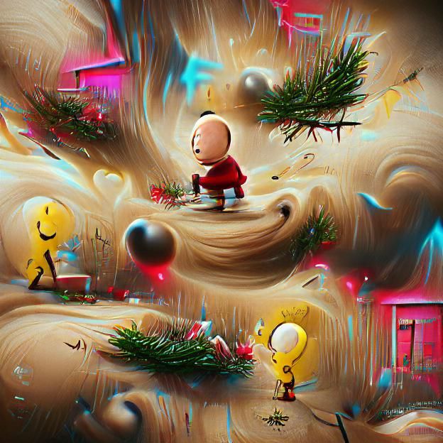 Festive Charlie Brown Christmas Scene in 8K