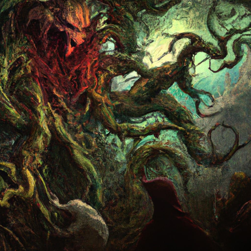 Demonic Vines Drag Plague Doctor to Hell