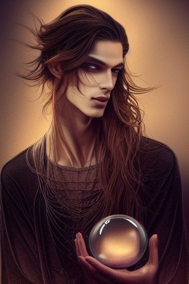 Androgynous God Gazing into Crystal Ball