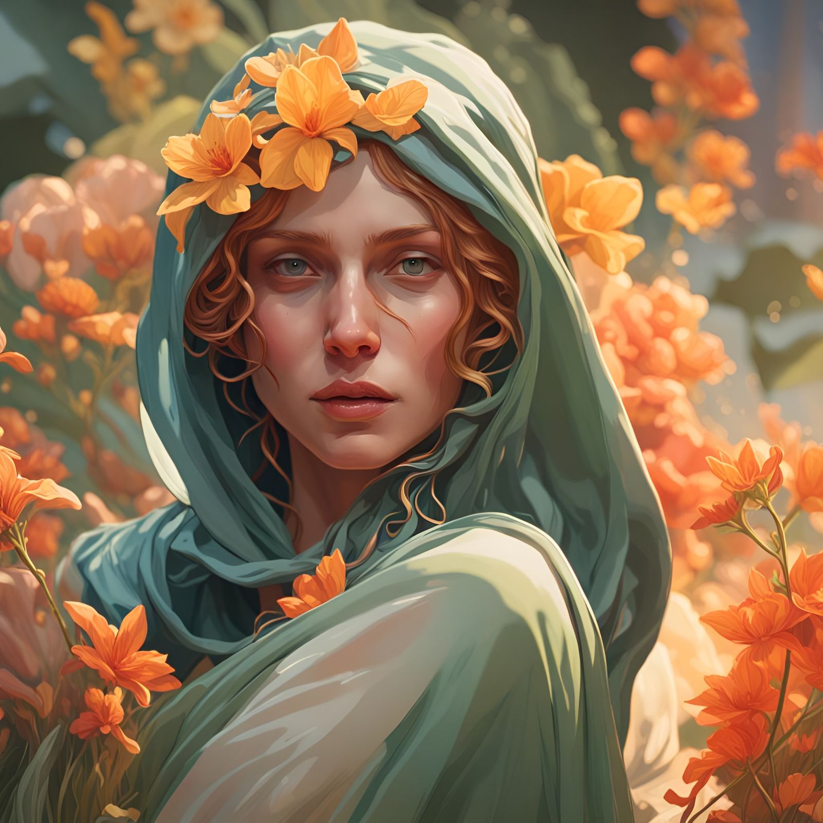 Hyperdetailed Botanical Drawing in Art Nouveau Style