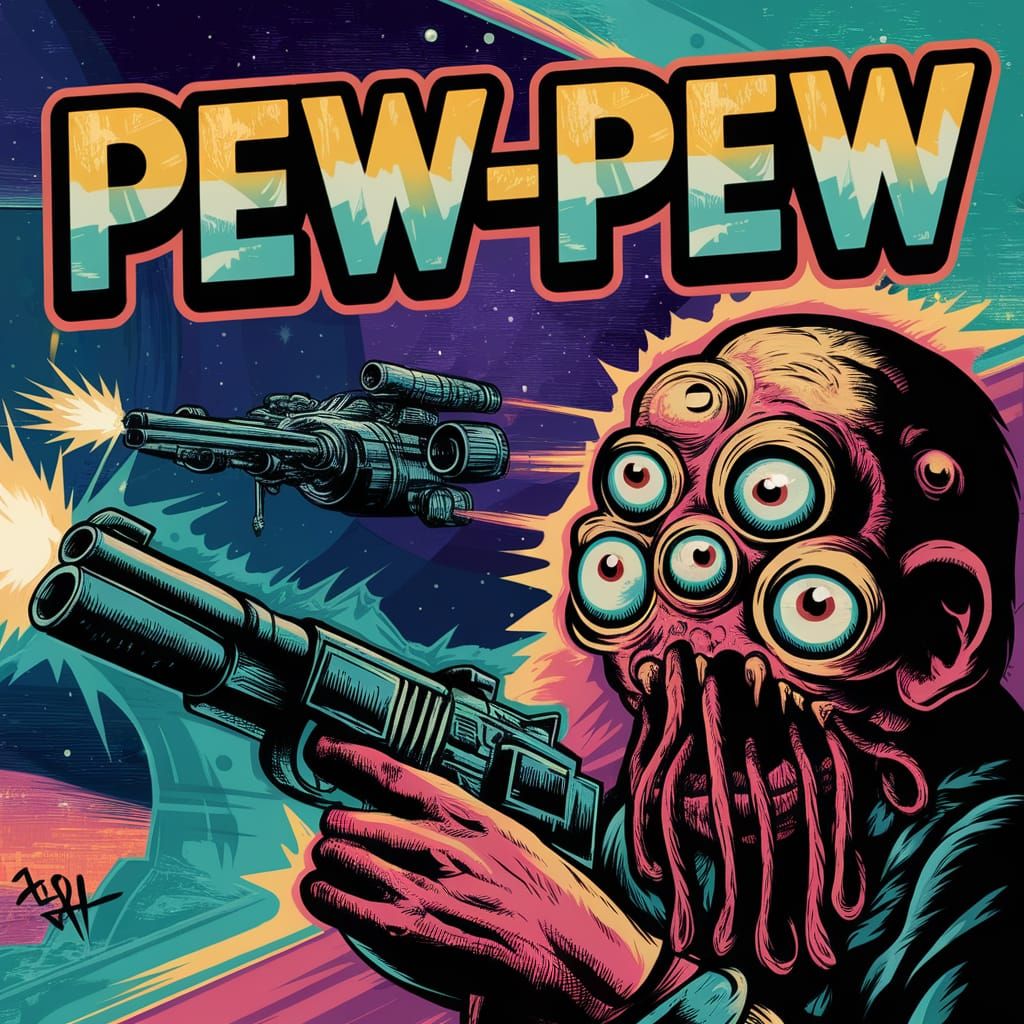 Eldritch Graffiti Art in Sci-Fi Style