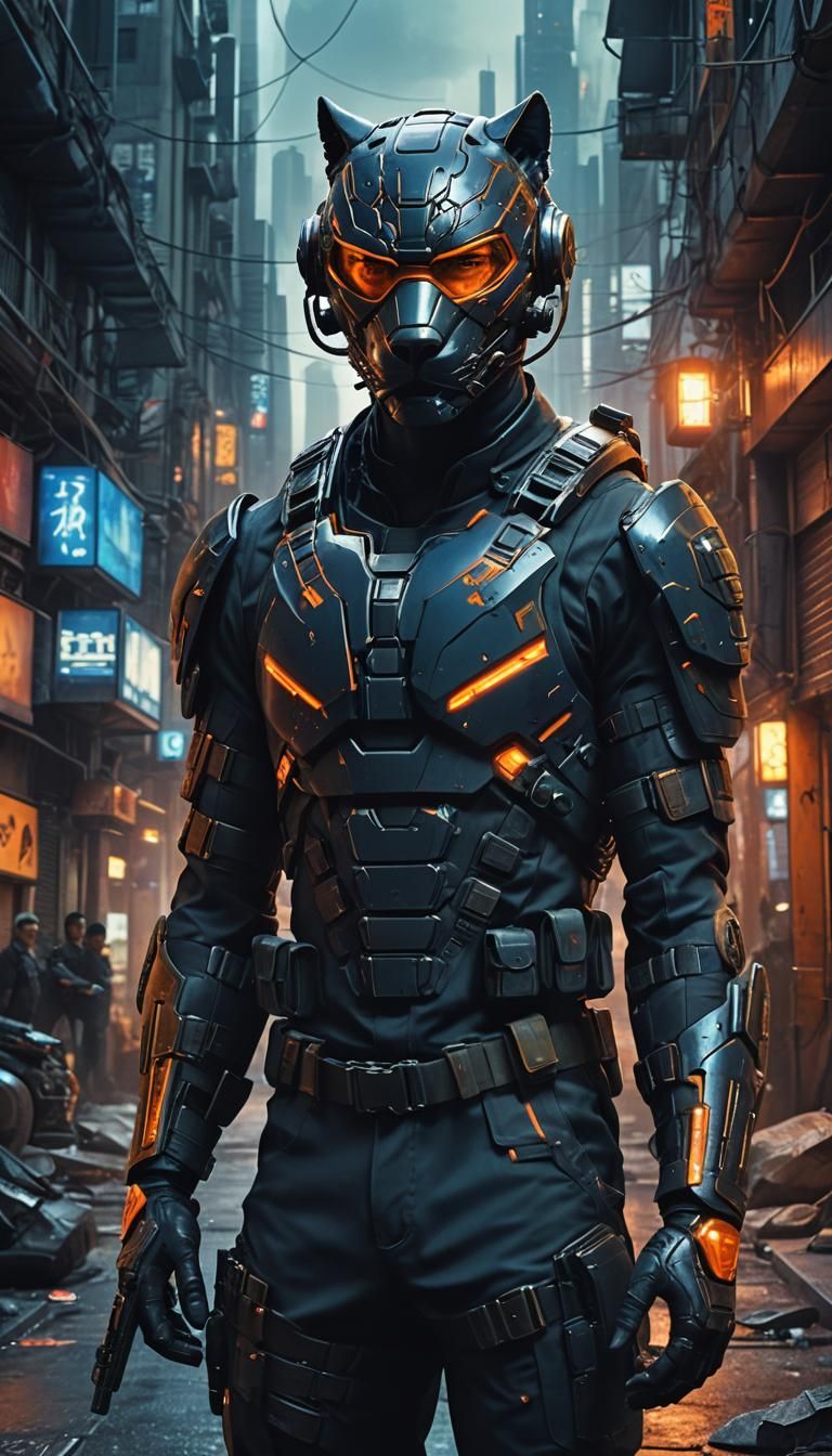 Panther Soldier Infiltrates City in High-Tech Gear