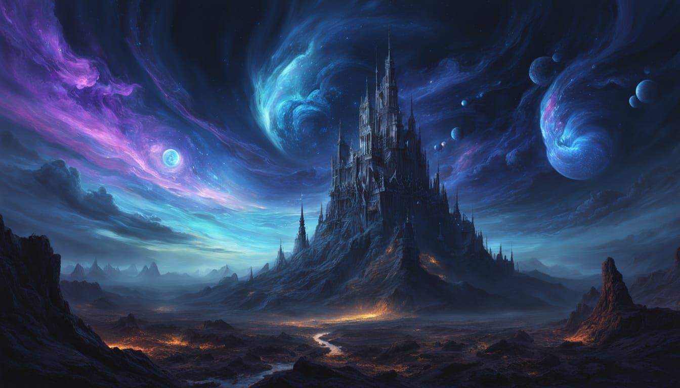 Cosmic Being Adrift in Nebula: Digital Cosmic Art