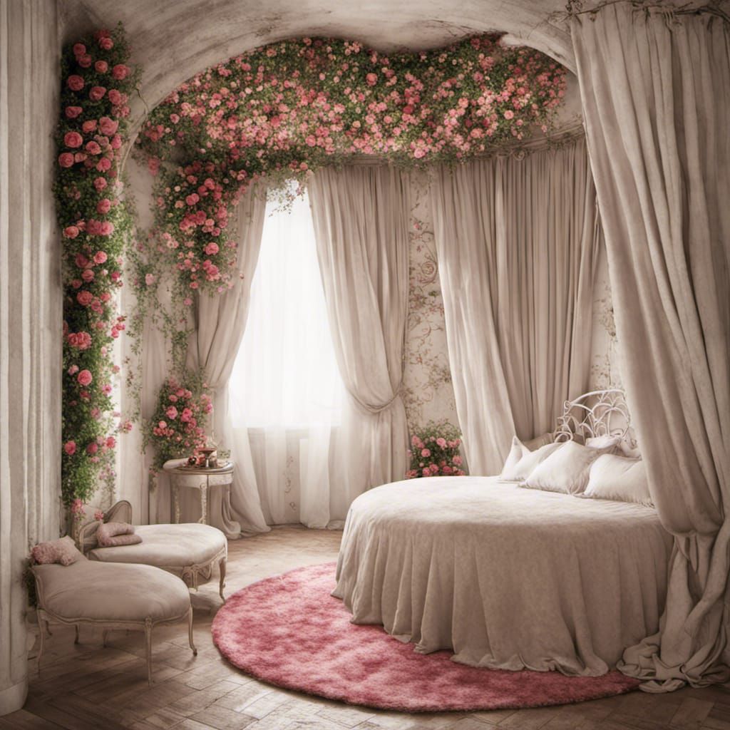 Medieval Princess Tower Room with Roses