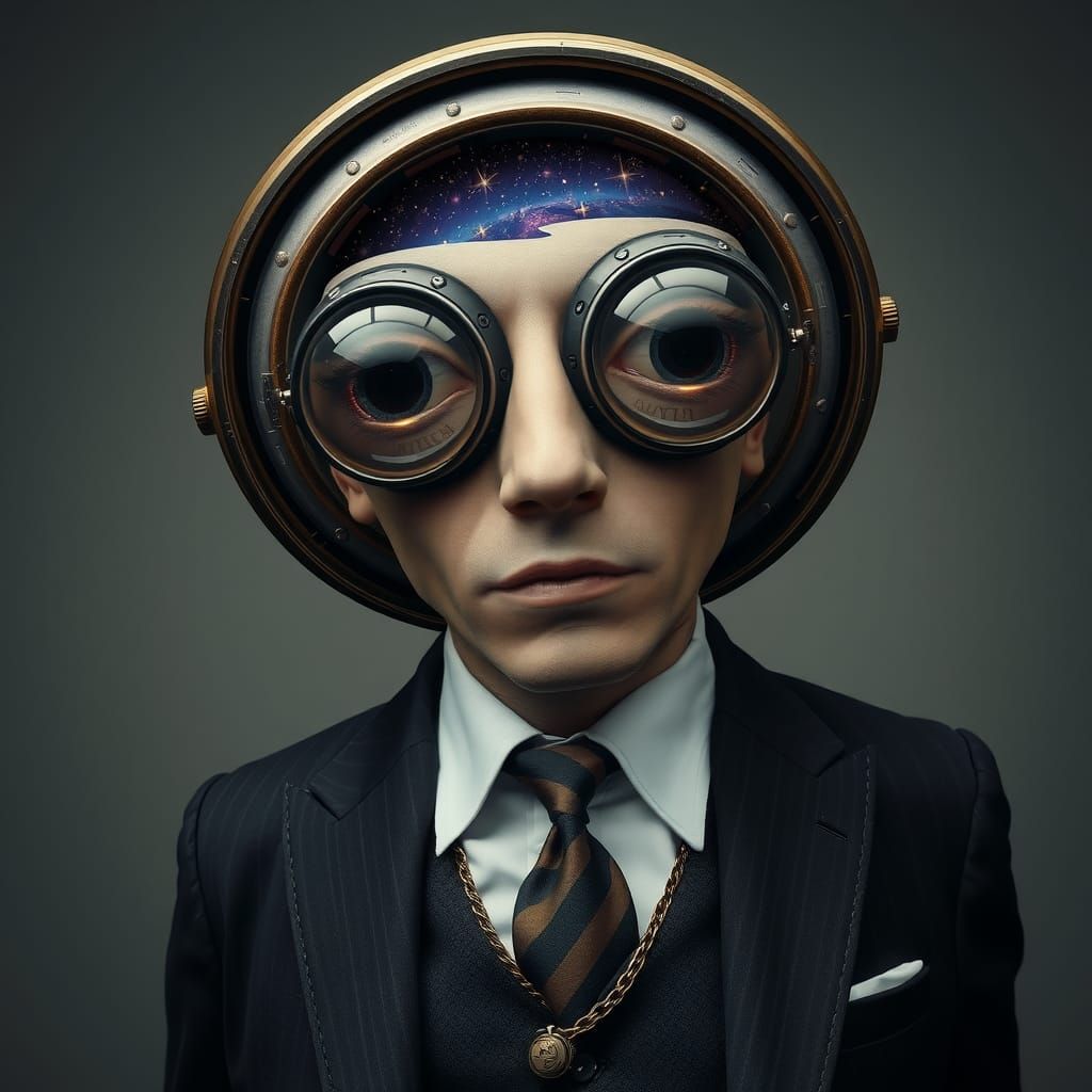 Surreal Man with Starry Sky, Digital Art