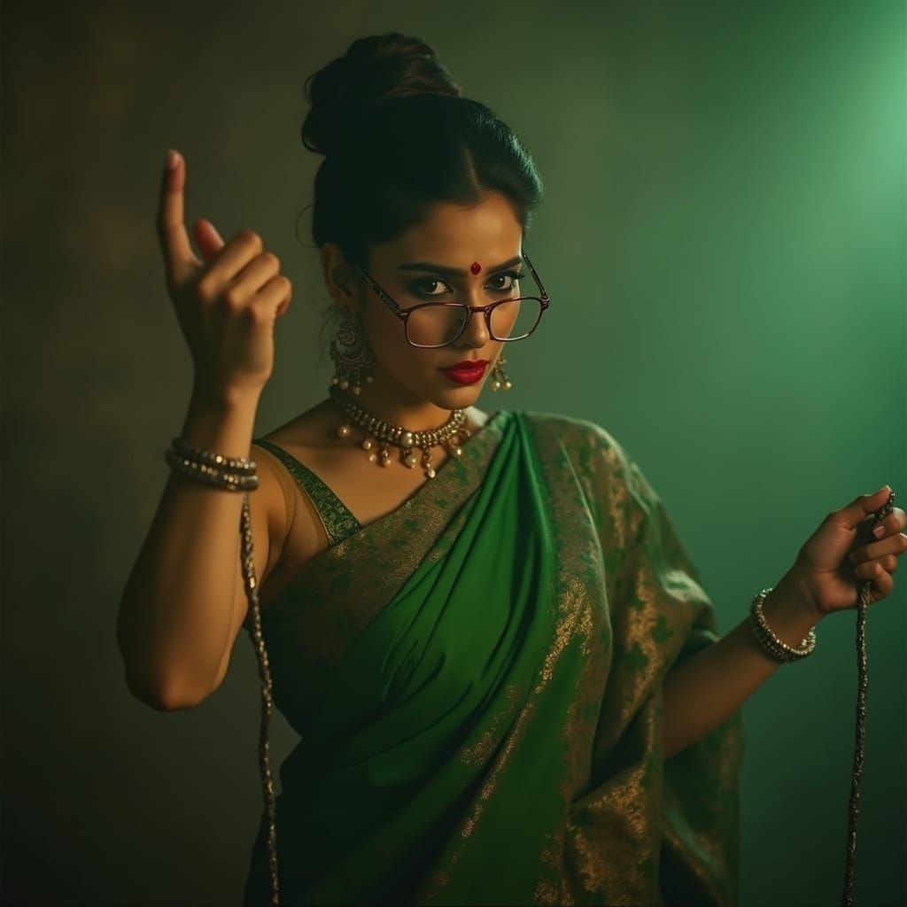 Sultry Indian Goddess Unleashes Passion in Cinematic Style