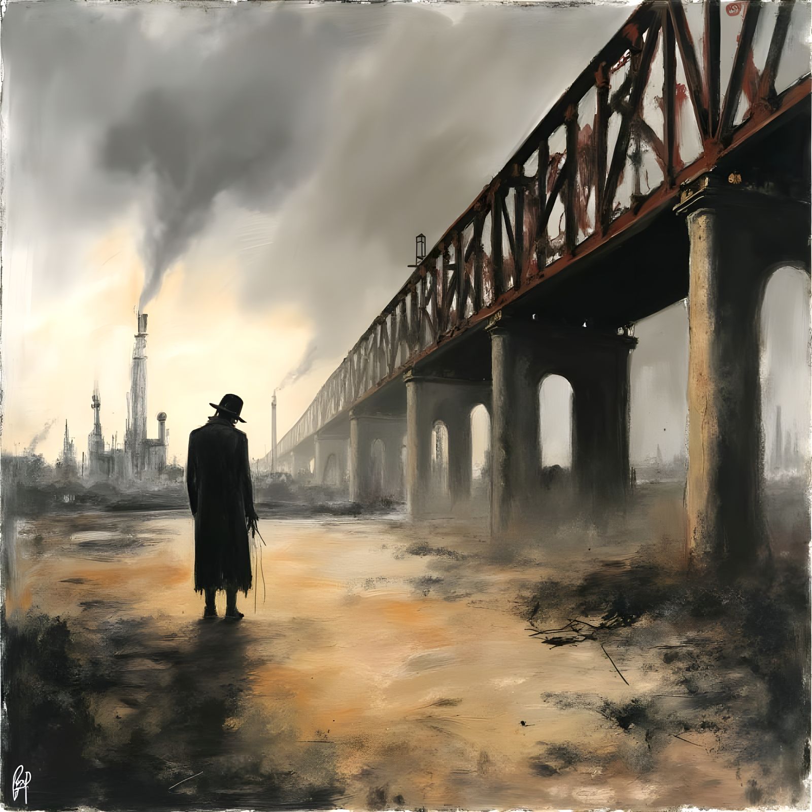 Cal Schenkel Style Art: Life's Struggle and Lost Dreams