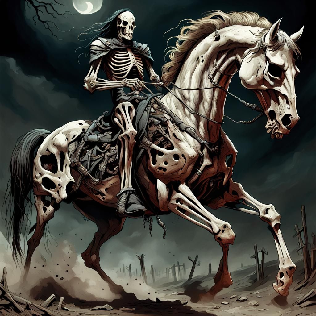 Death Rides a Decayed Horse in Comic Book Art