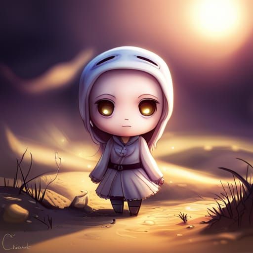 Detailed Chibi Ghost Centered and Adorable