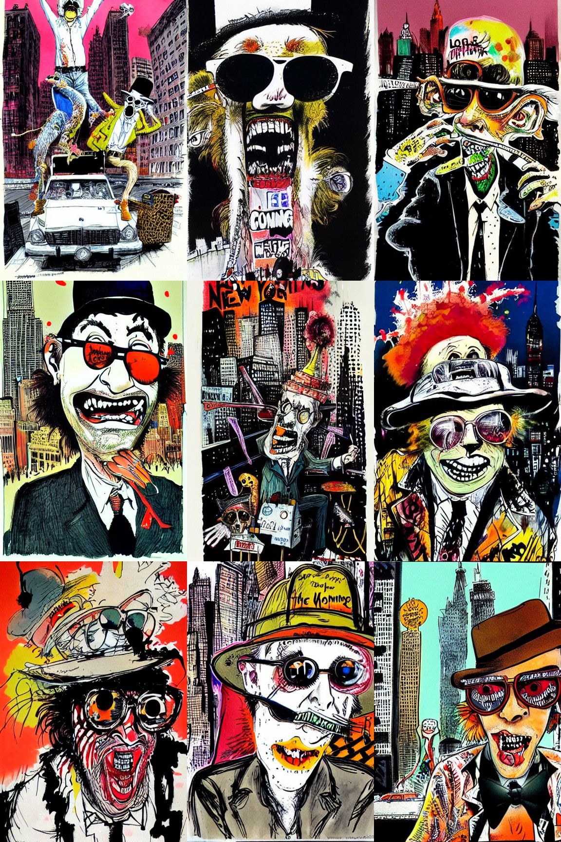 Fear and Loathing in New York City by Ralph Steadman, Gonzoverse Collection of Art