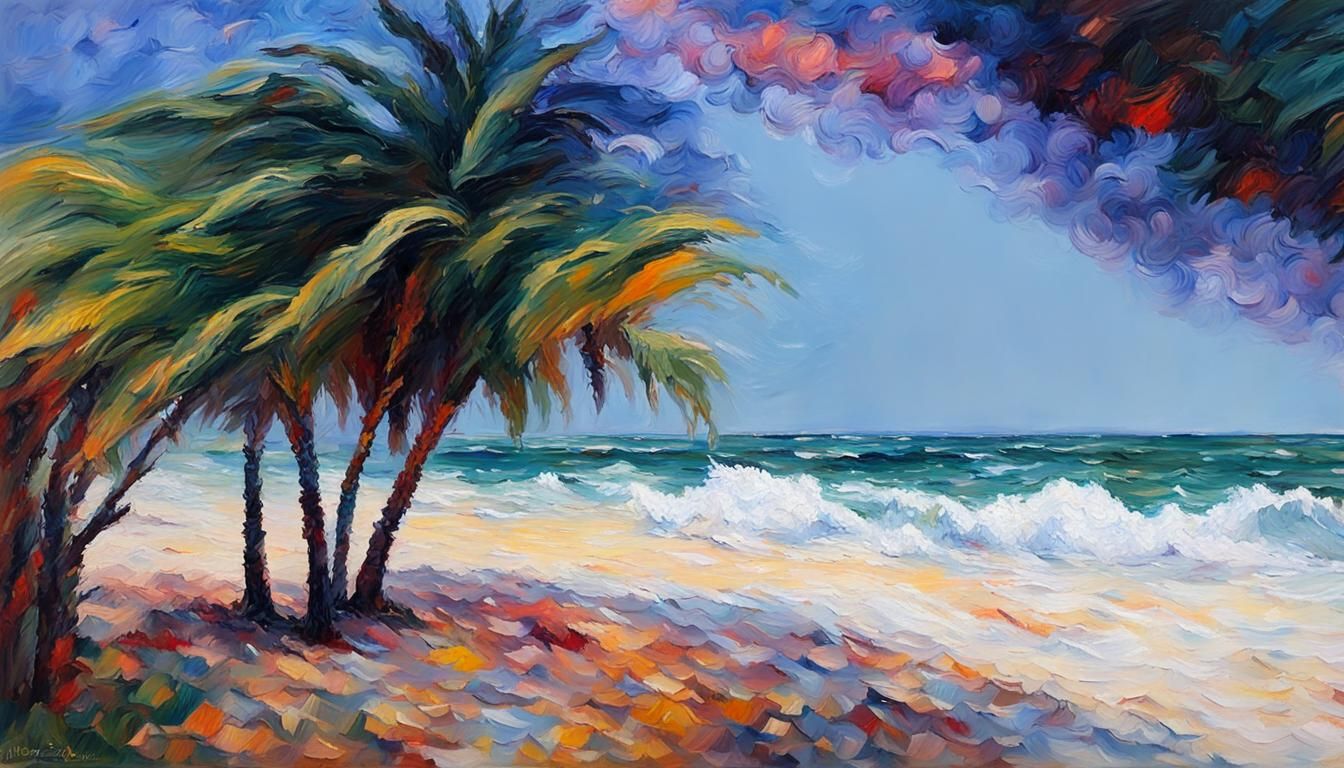 Colorful Textured Oil Painting in Impressionistic Style