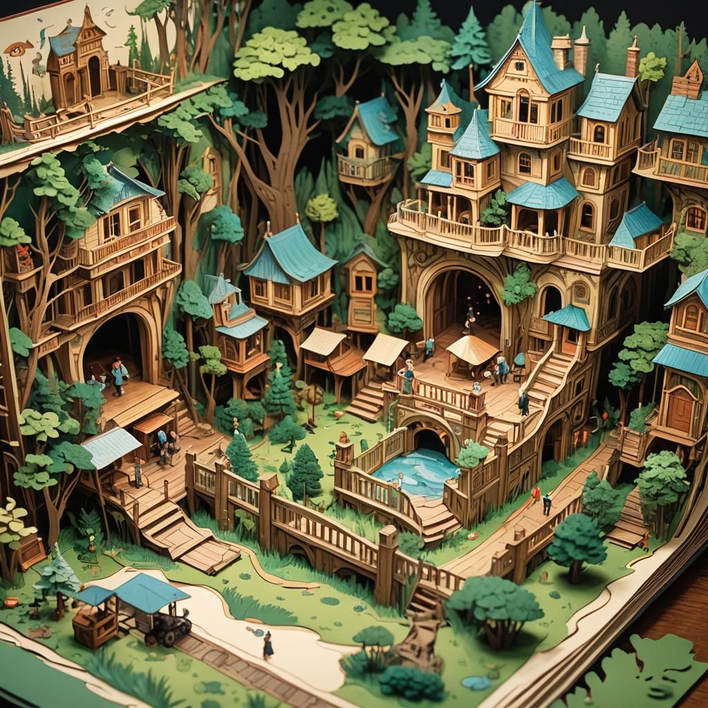 Hyperdetailed Pop-Up Book in 8K Resolution