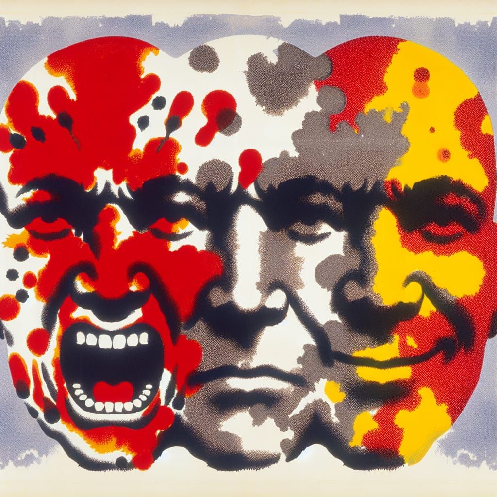 Surreal Rorschach Faces: Pain, Stoicism, and Joy