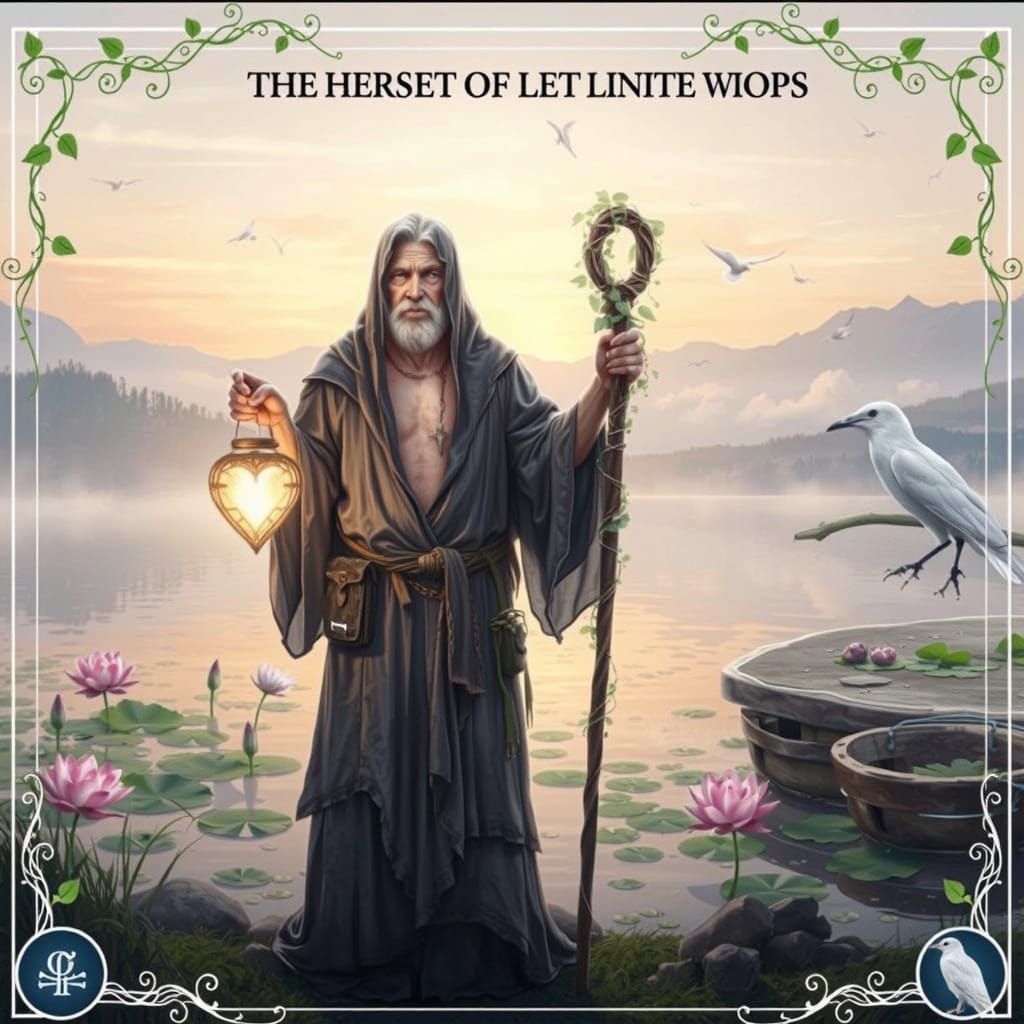 Hermit at Misty Lake with Heart Lantern