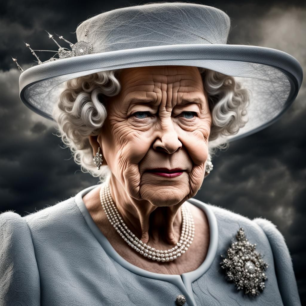 Hyperrealistic Portrait of Queen Elizabeth The Queen Mother