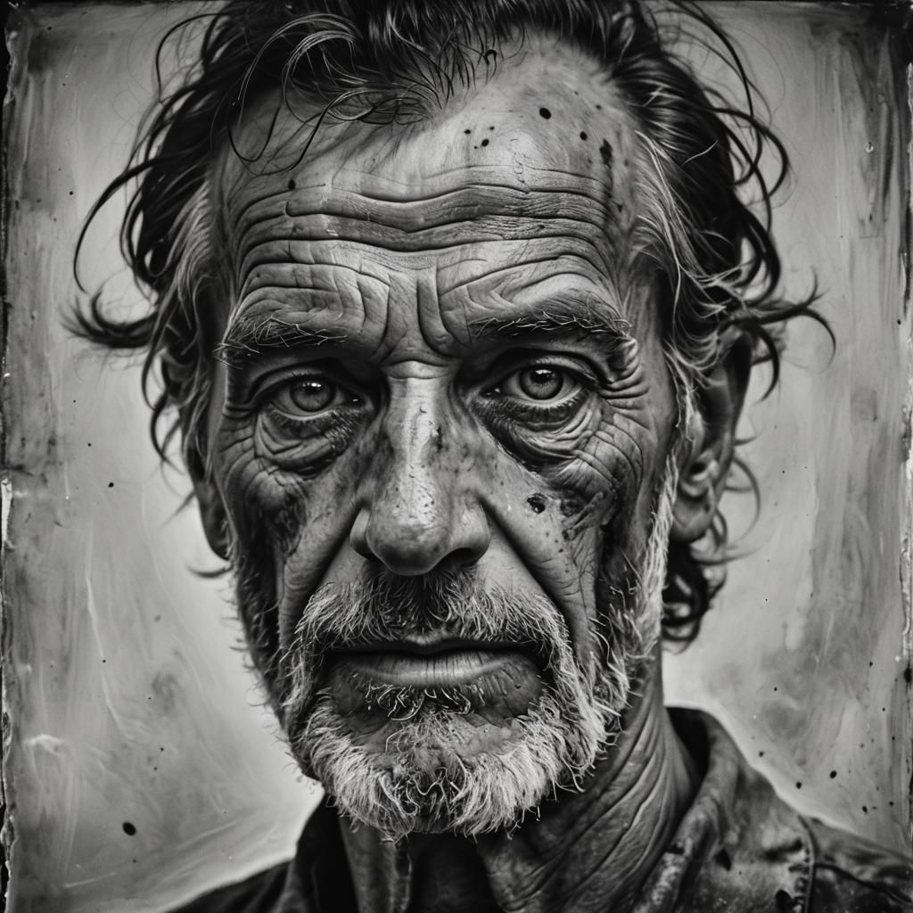 Painter in France: Black and White Portrait