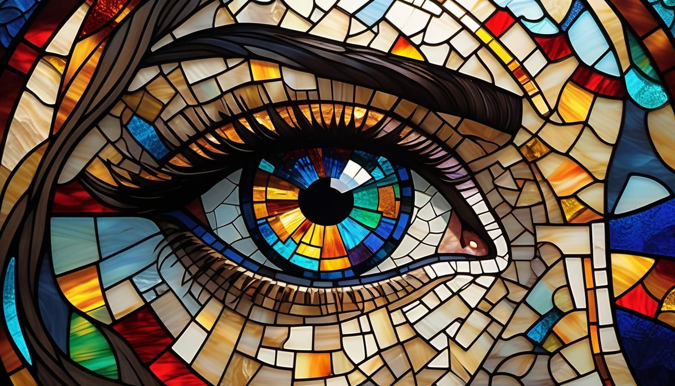 Stained Glass Portrait of a Beautiful Woman