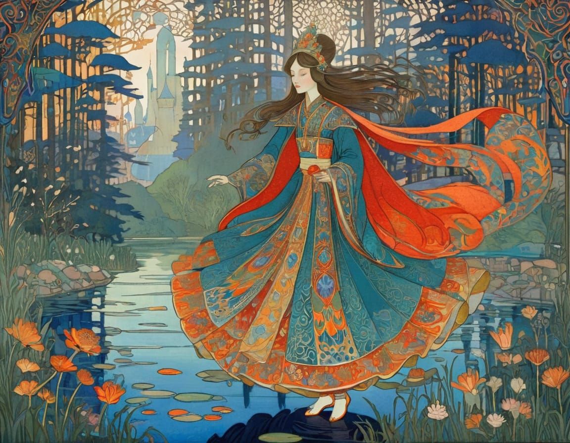 Enchanting Eastern Fairy Tale Princess Illustration