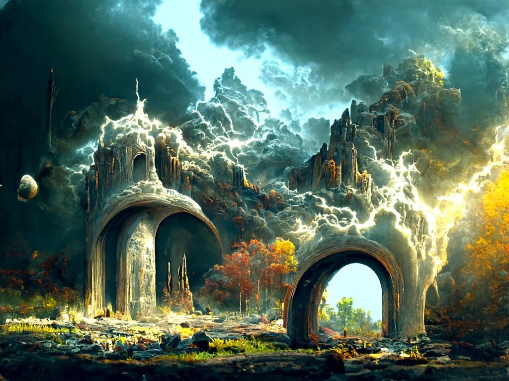 Alien Portal in Medieval Castle Ruins