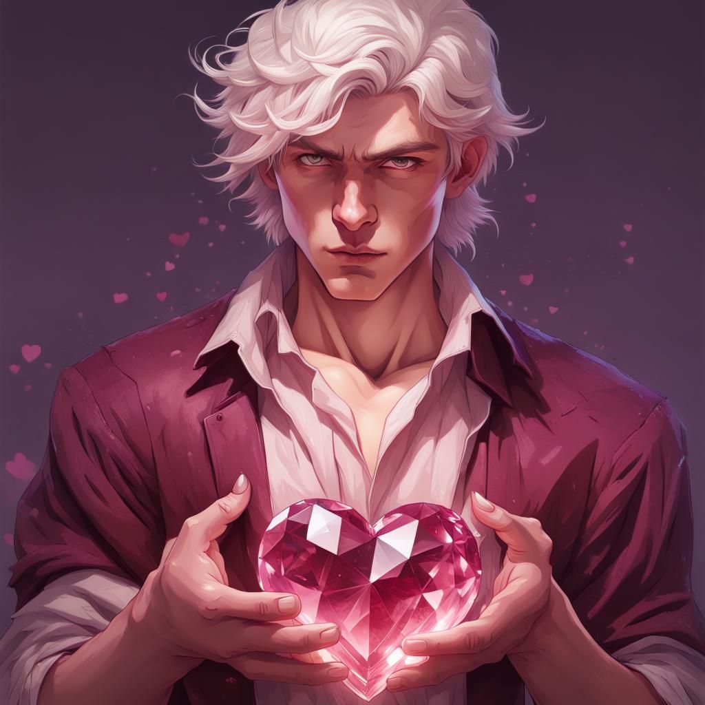 Portrait of a Young Man with Crystal Heart