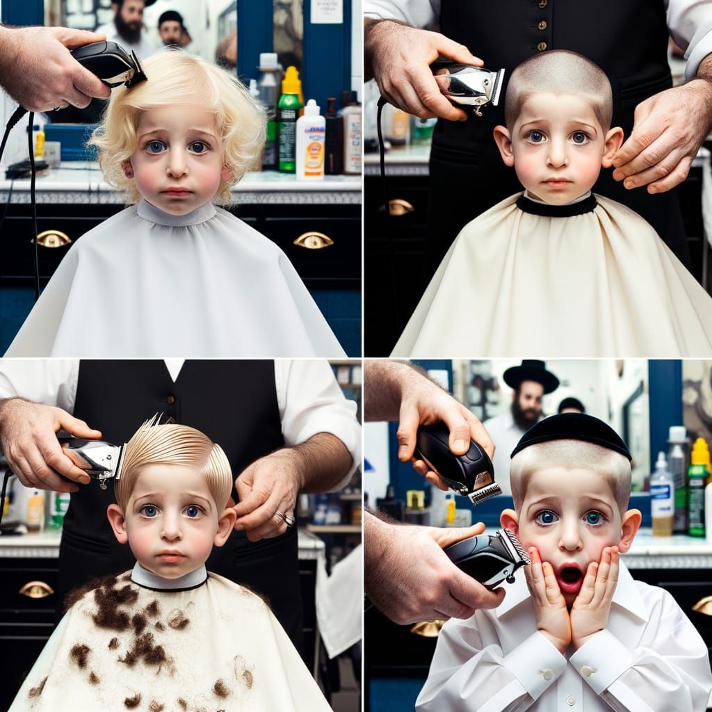 Ultra-Orthodox Jewish Boy Undergoes Haircut Sequence
