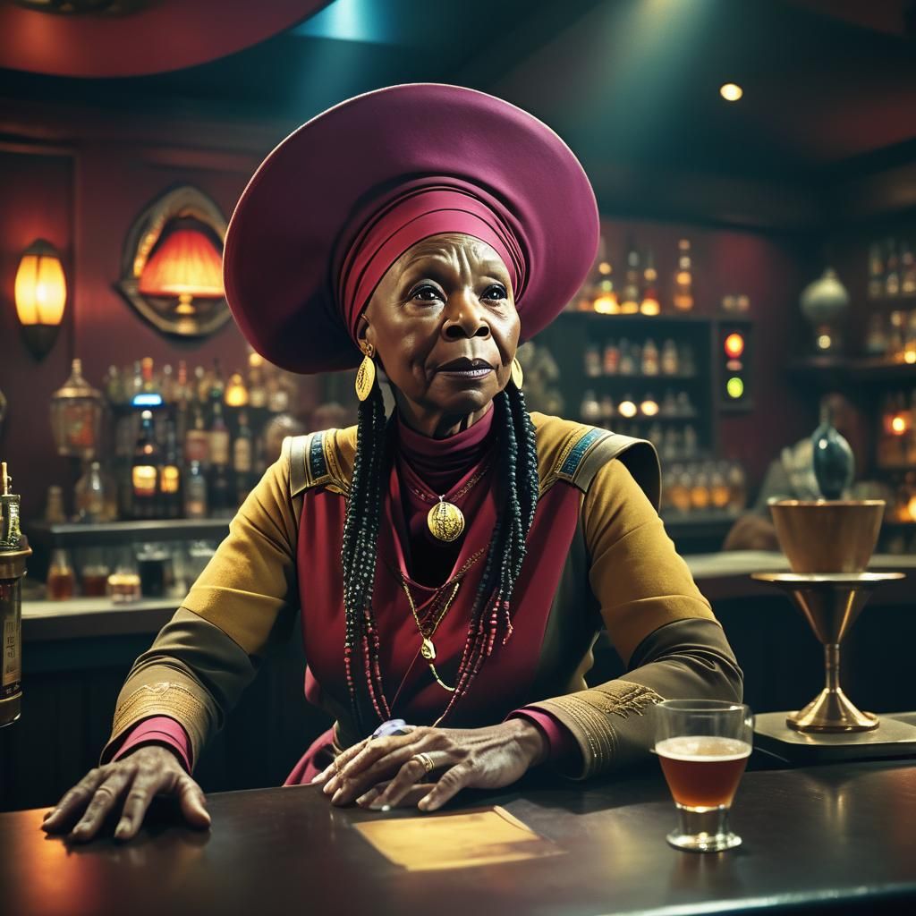 Whoopi Goldberg as Guinan in Star Trek Bar
