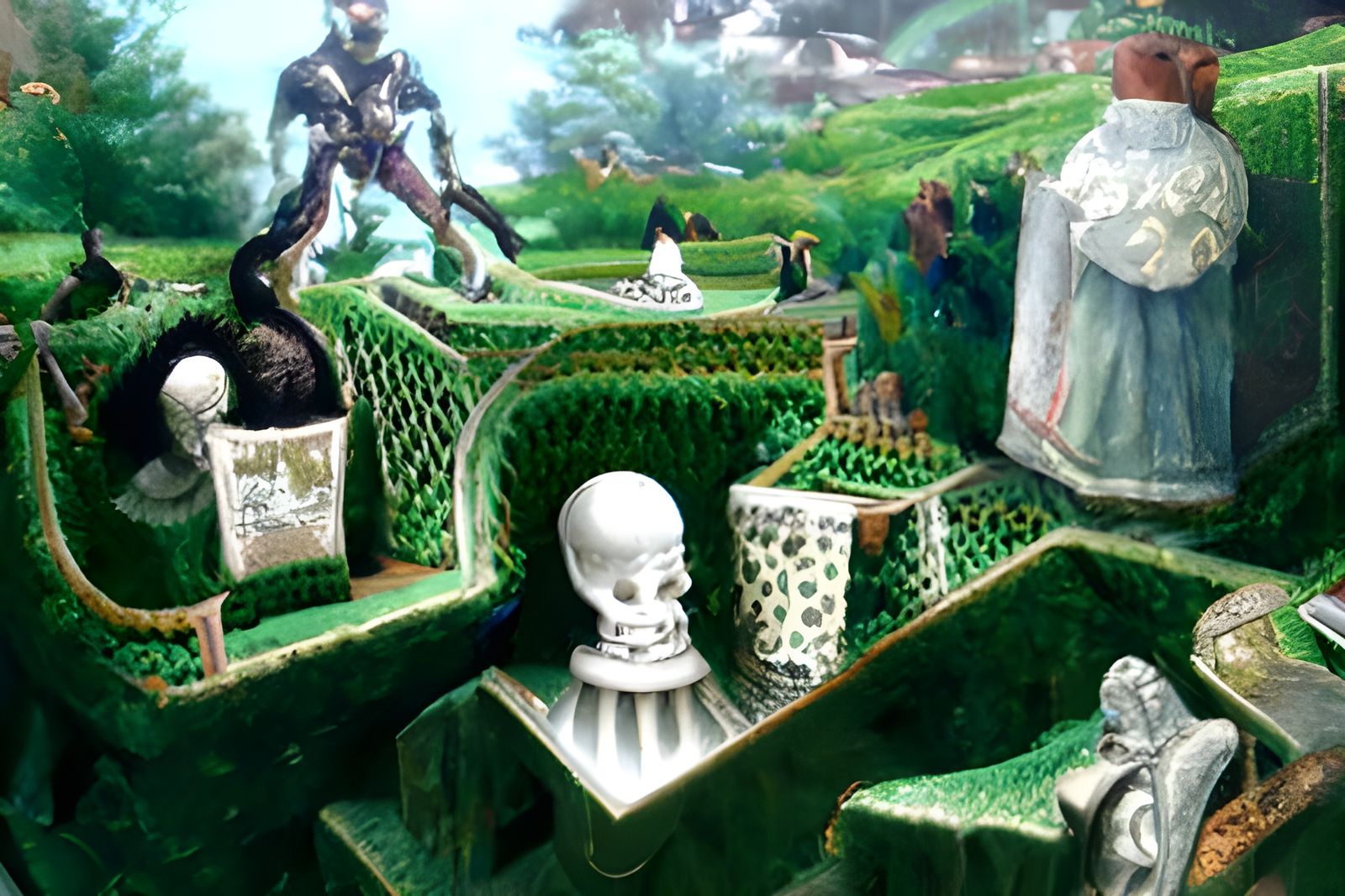 Macabre Chess Maze in a Fantasy Wonderland