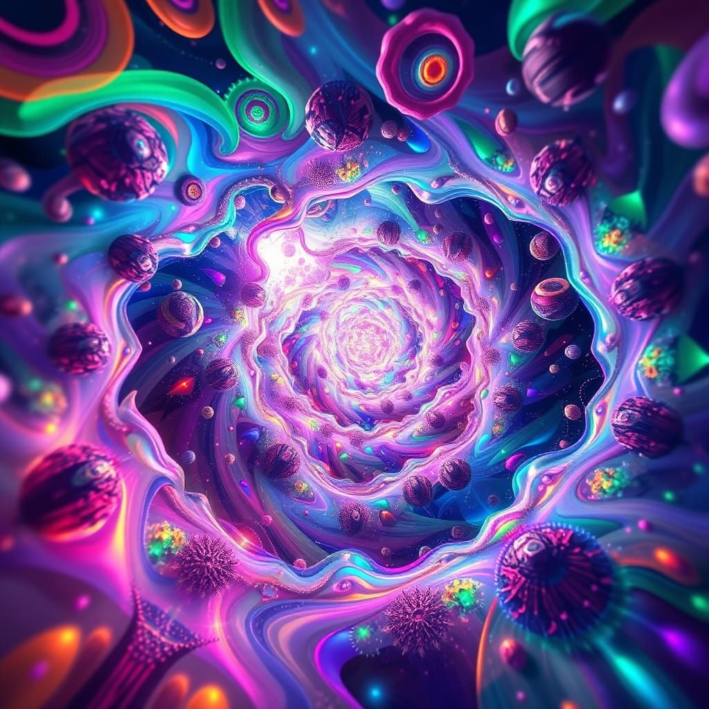 Surreal Kaleidoscope Portal in Vibrant Colors