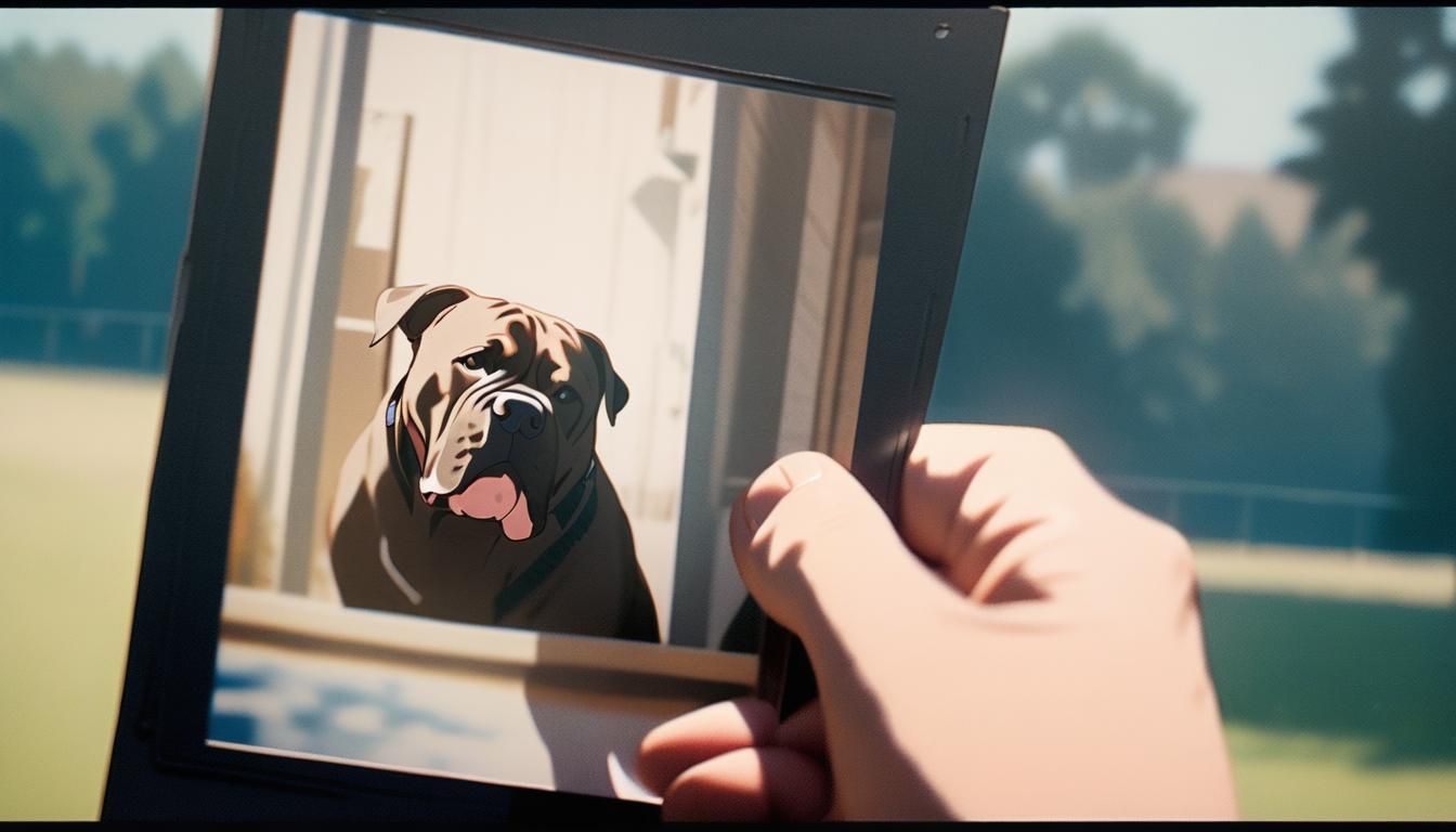 Kind Woman and Dog Polaroid, Animated Movie Still