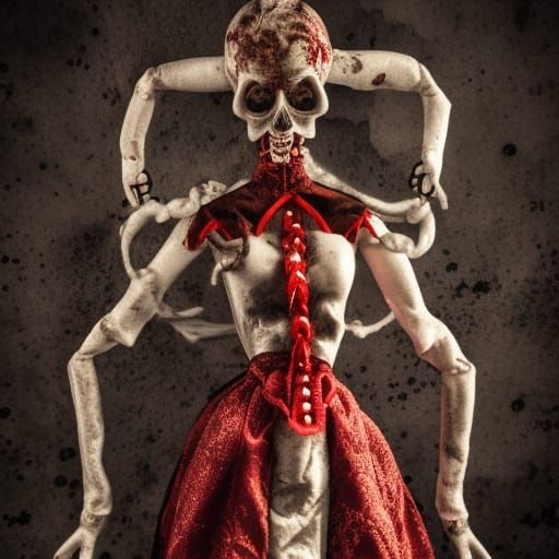 Spooky Doll Conjuring Evil: Hyperrealistic Dark Art