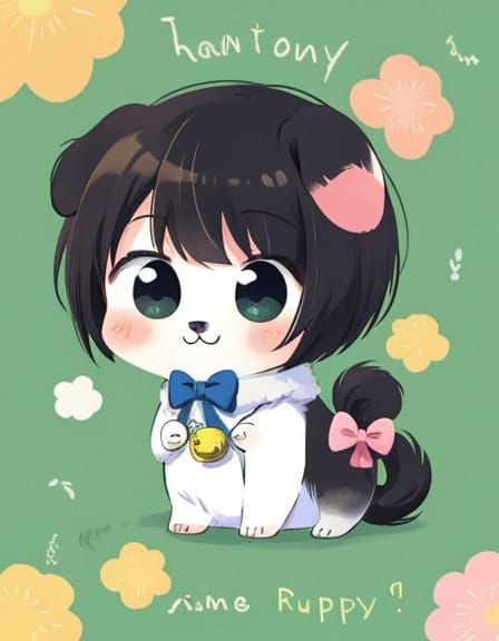 Cute Puppy Cartoon: A Simple AI Rendition