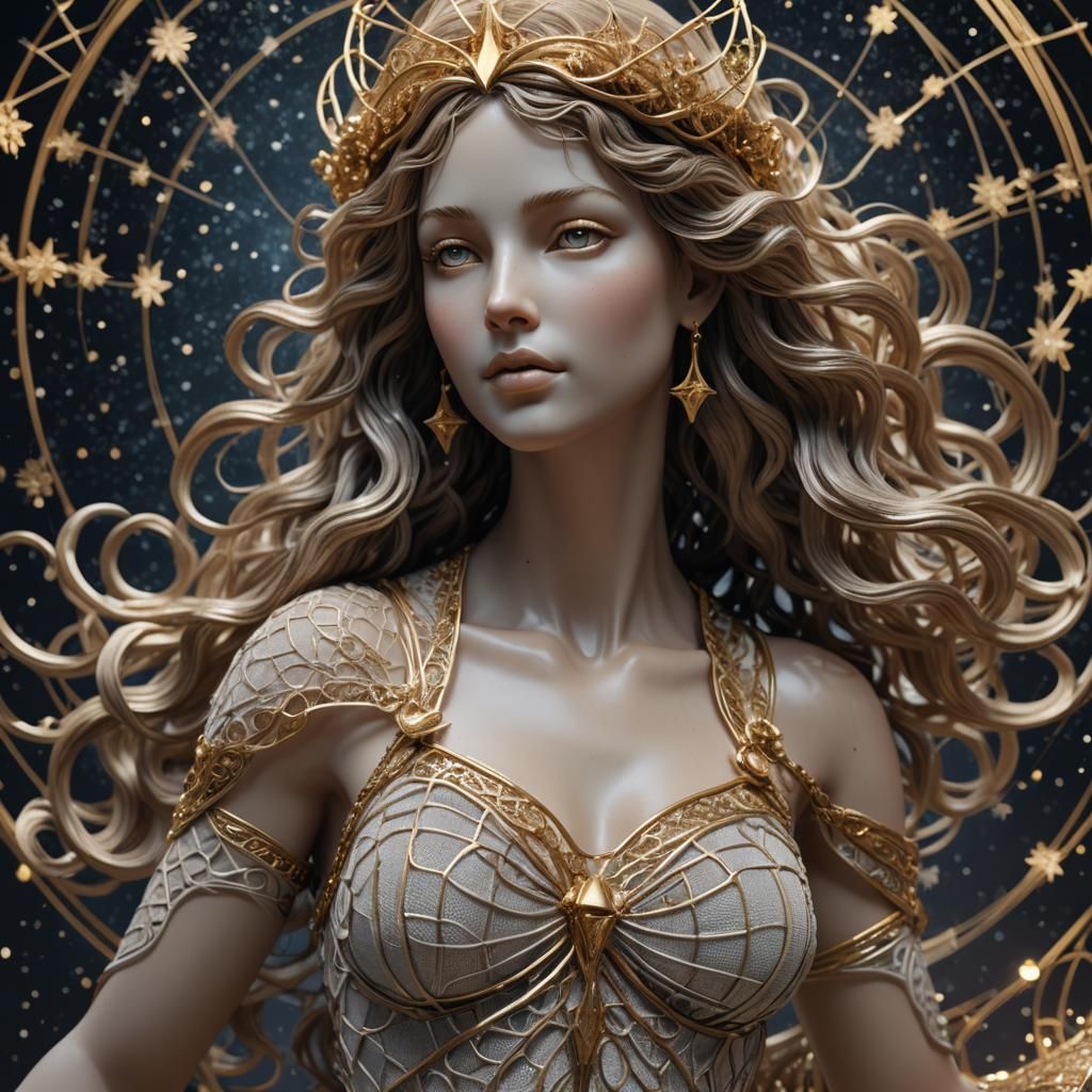 Wire Mesh Aphrodite Sculpture in Fantasy Style