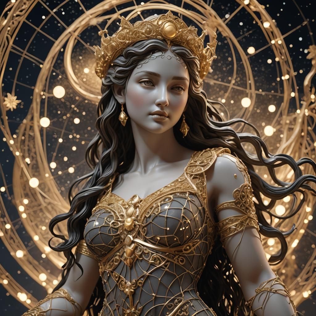 Aphrodite Wire Mesh Sculpture in Unreal Engine 5