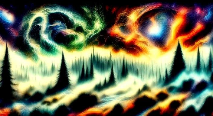 Abstract Haunted Landscapes and Monster Mashup Mosaic