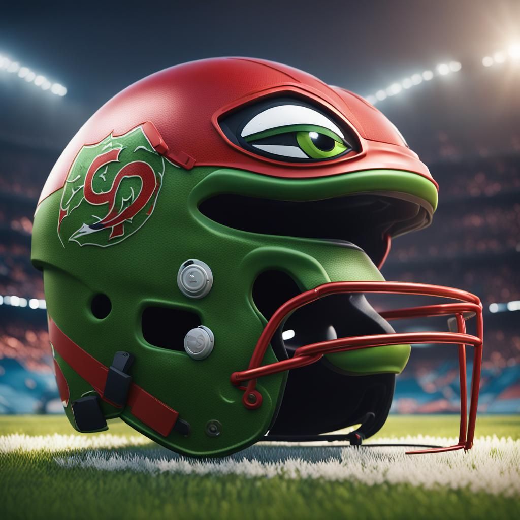 Pepe the Frog in Football Helmet, Sports Art