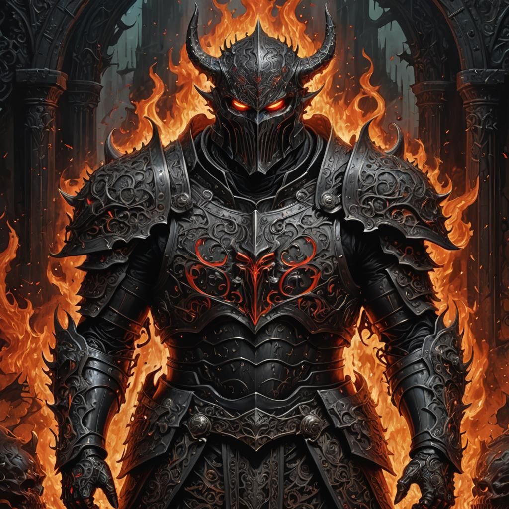 Hell Knight in Ashcan Art Style