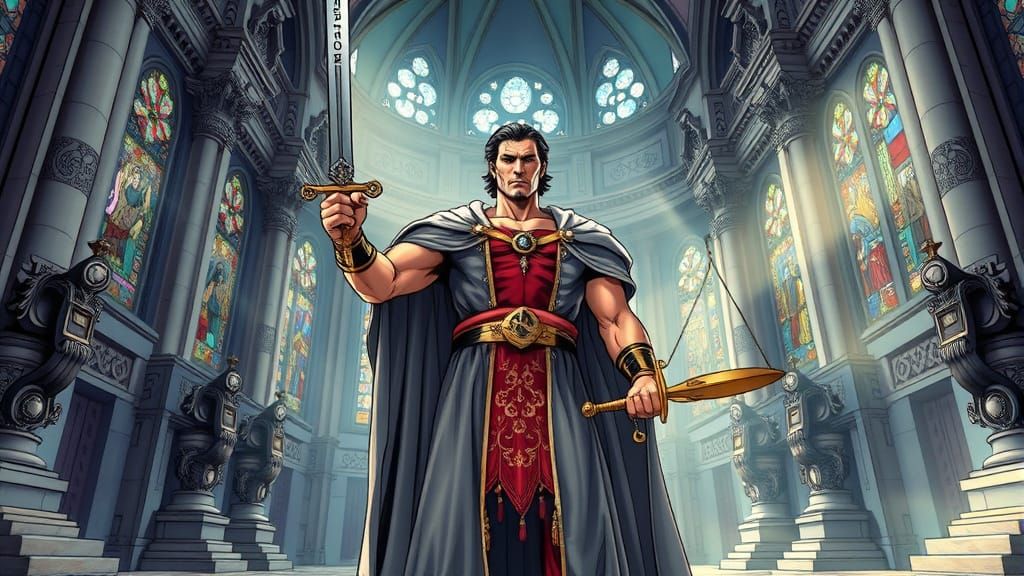 Hero of Justice in Grand Hall of Balance