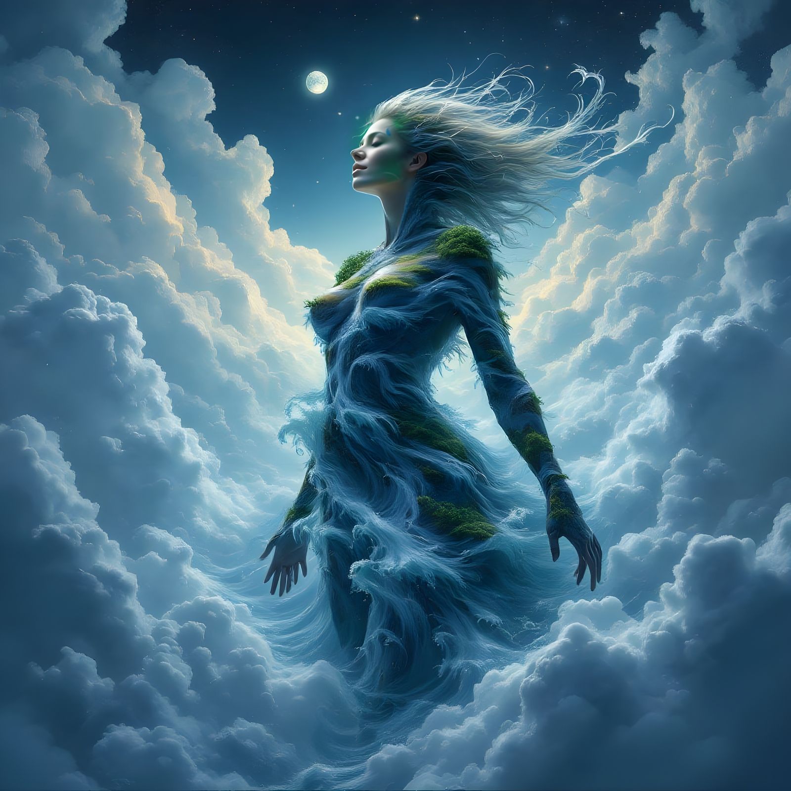 Epic Mother Earth Embodiment in Space