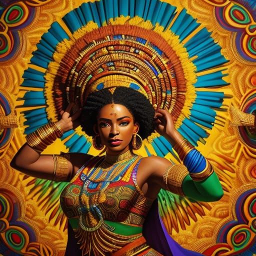 Majestic Oya Dancing: Afro-Caribbean Abstract Expressionism