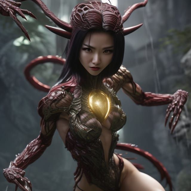 Spectacular Spider Woman Yokai in Japan