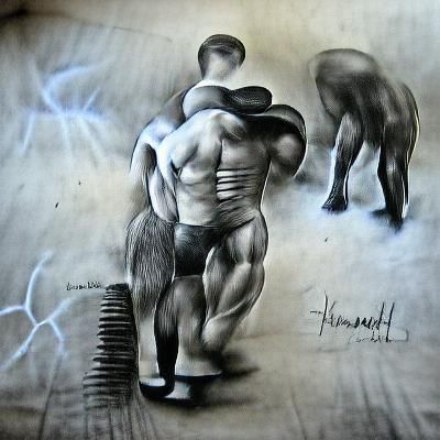 Classic Male Nude in Charcoal