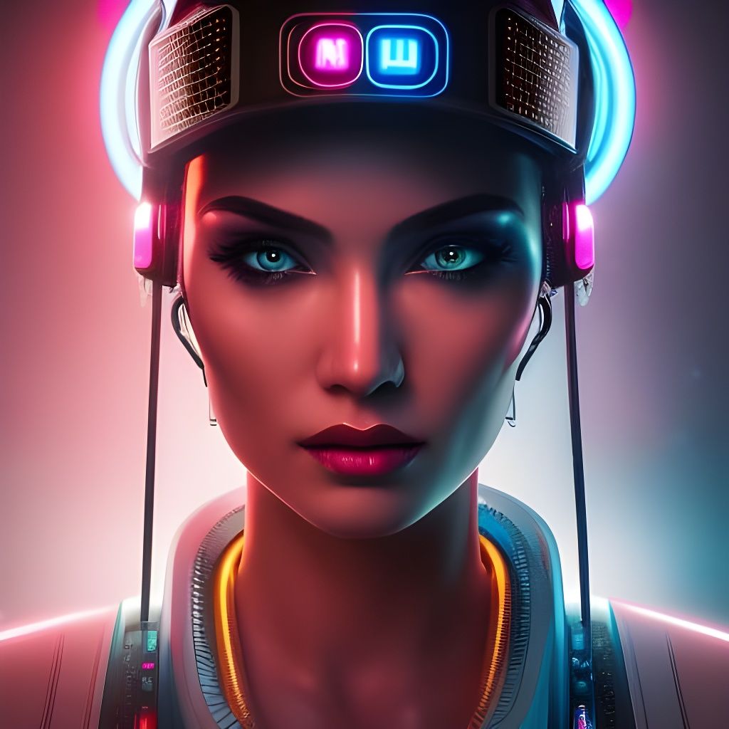 Cyberpunk Girl Portrait in Hyper-Realistic Style