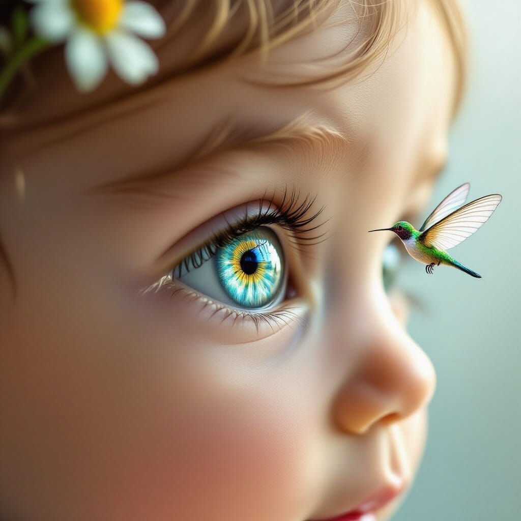 Baby's Eye Reflecting a Fairy: Magical Realism