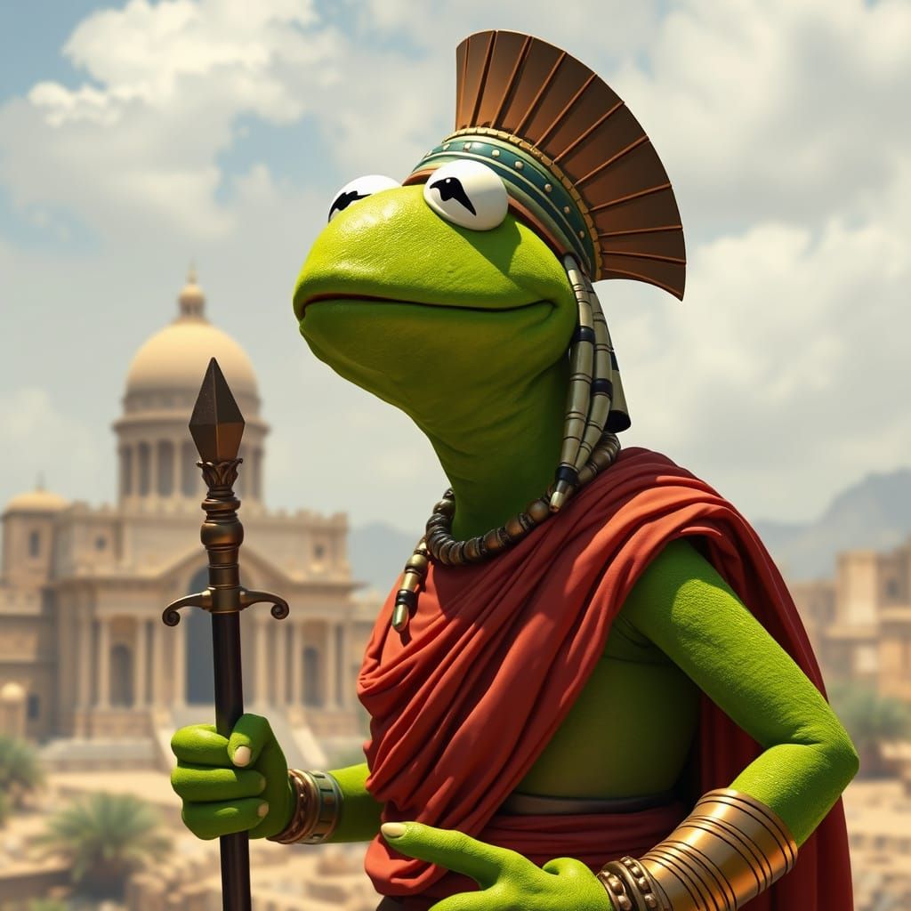 Kermit the Frog as Julius Caesar in Alexandria