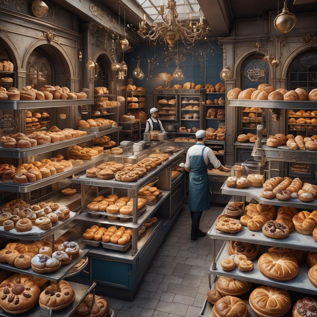 Modern French Bakery in Detailed Matte Painting